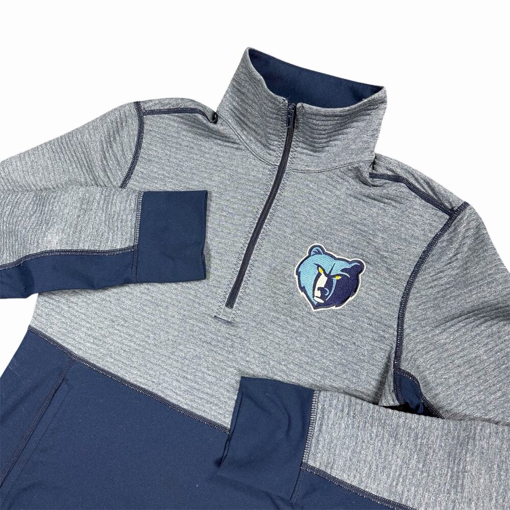 Adidas Memphis Grizzlies Quarter Zip Pullover Jacket Men’s Small Gray Blue NBA